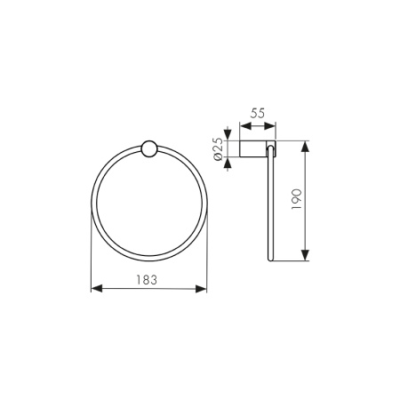 KH-3293  Держатель полотенца круглый KAISER Vita